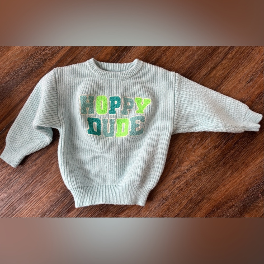 Kids 'Hoppy Dude' Sweater 2-3y but runs big